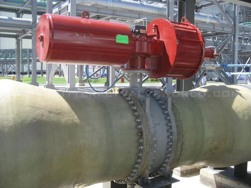 Seawater pneumatic regulating butterfly valve installation 