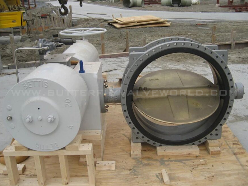 Seawater pneumatic regulating butterfly valve installation 